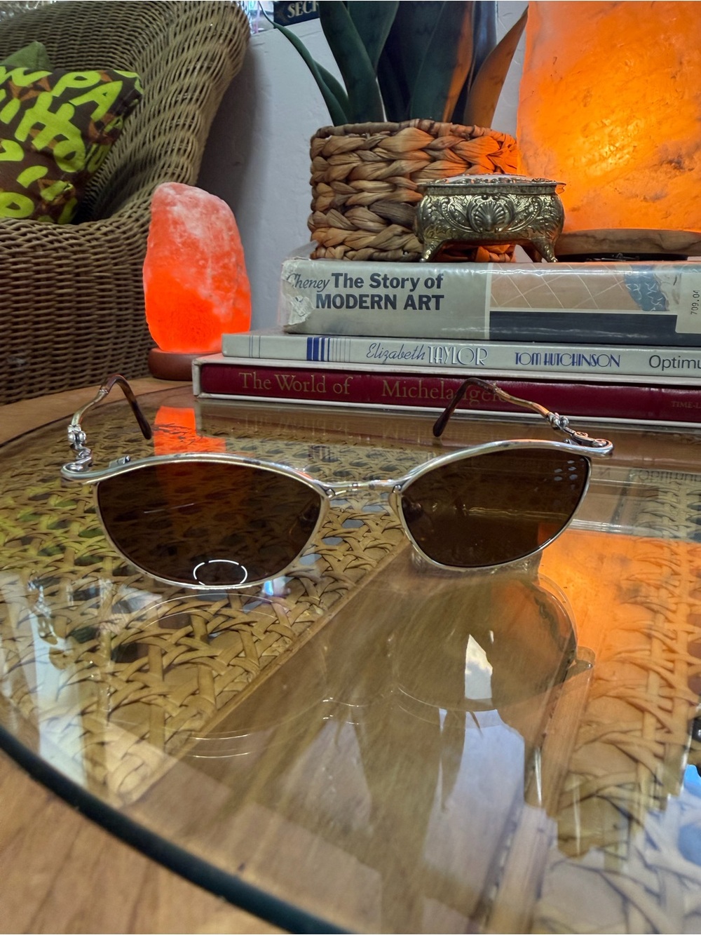Vintage Brighton Moon River Sunglasses SG-587-135 Silver Scroll Y2K